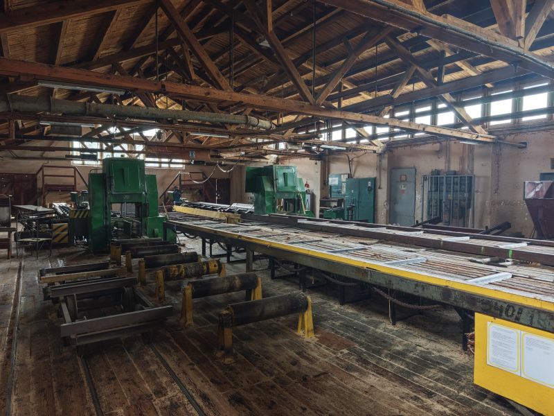 Kompletna linia przetarcia - 2 traki ramowe DTRA63 + wyposażenie hali